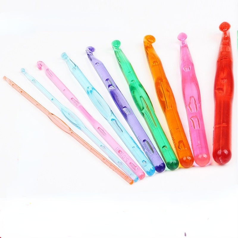 9 Stücke Kunststoff Häkelnadeln Acryl Stricknadeln Weben Häkelnadel DIY Nähwerkzeuge 3-12mm – Detail 1