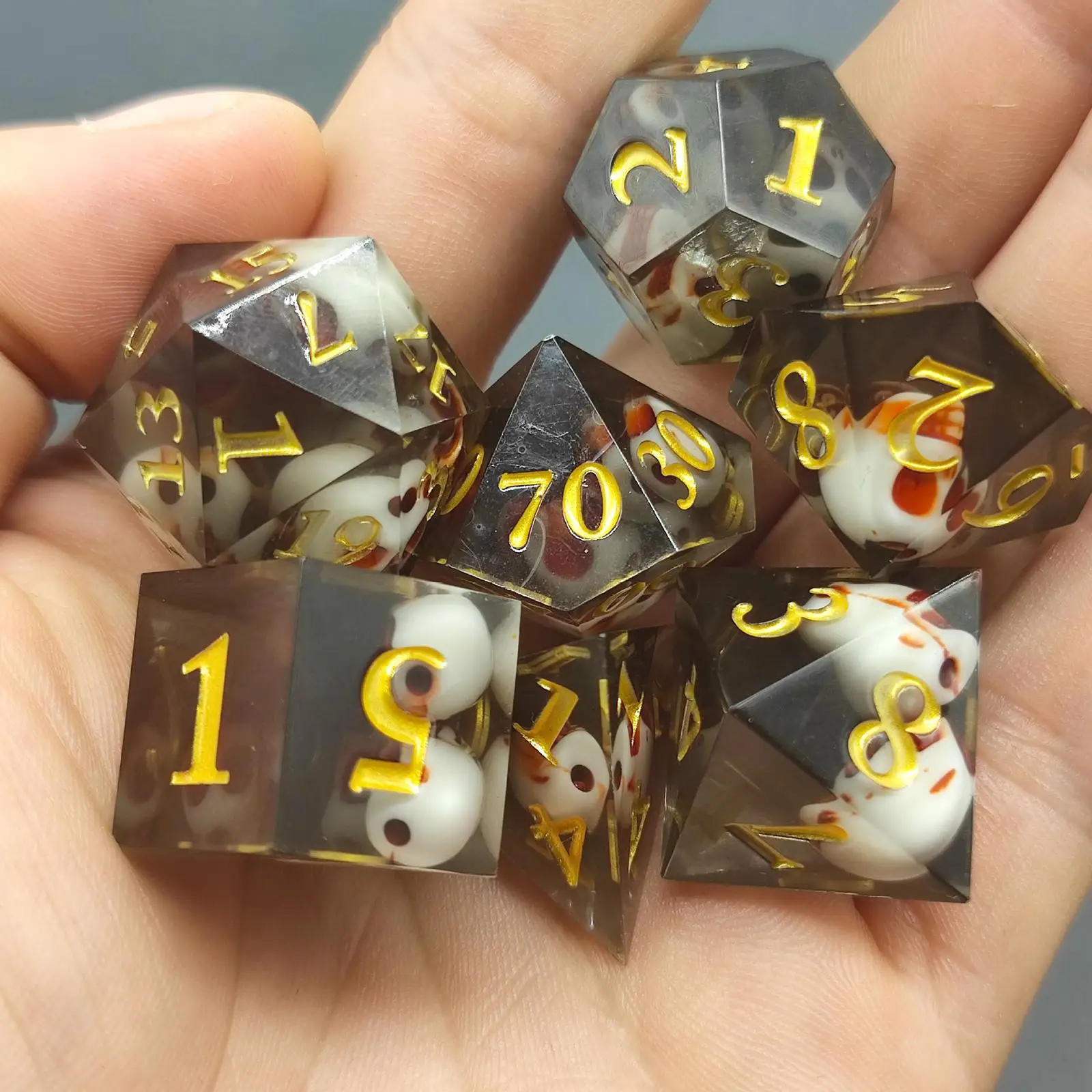 7 Pieces Muilti-Side Dice Polyhedral Dices D20 D12 D10 D8 D6 D4, for DND