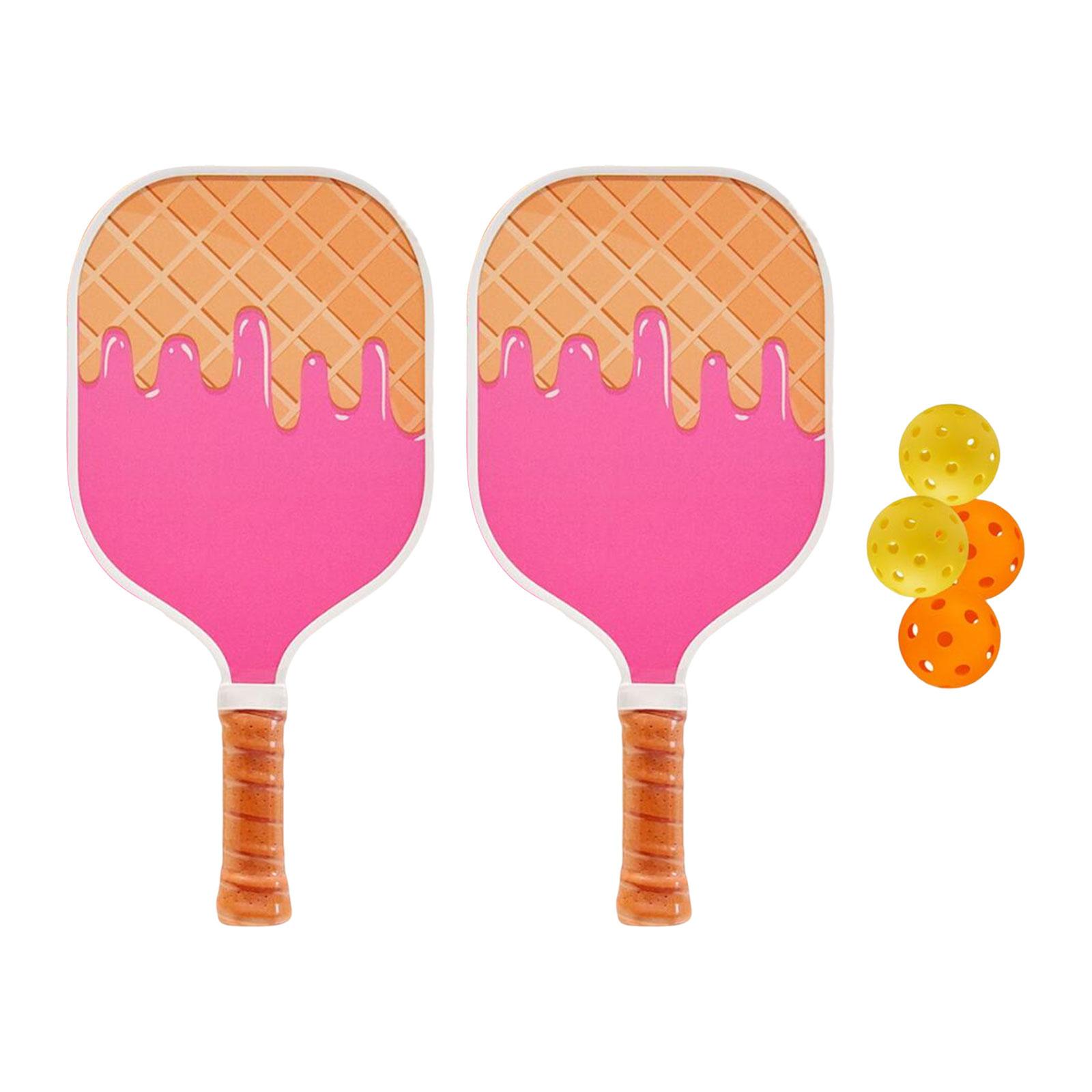 Portable Pickleball Paddle Set Includes 2 Rackets 4 Balls with Comfort Grip Professional Racquets for Outdoor Sports Men Women