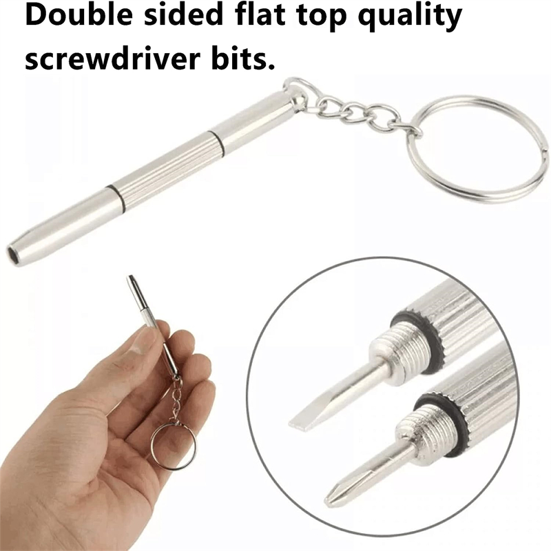 Mini-Handbrillen-Schraubendreher, 3-in-1-Brillenreparatursets, Multifunktions-Schraubendreher-Set für Sonnenbrillen, Uhren und Brillen mit Schlüsselanhänger – Detail 11