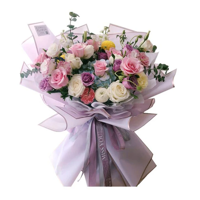 Korean Style Waterproof Golden Rose Gift Wrap C0415 Half Transparent Floral  Bouquet Paper With Elegant Border From Cinderelladress, $8.13