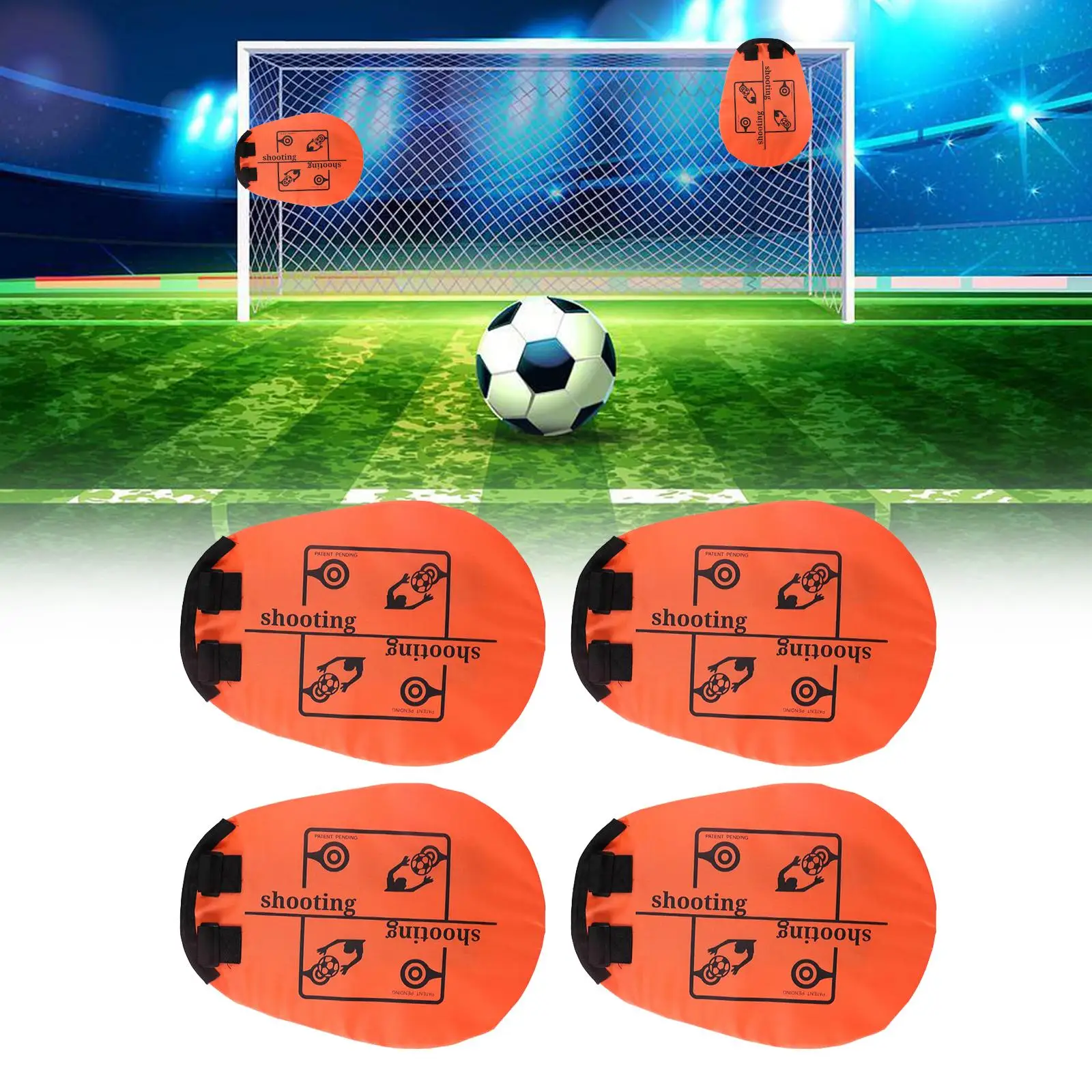 4x Football Training Shooting Target Accessory Easy to Attach Durable Soccer Target Goal for Kick Practice Improve Accuracy
