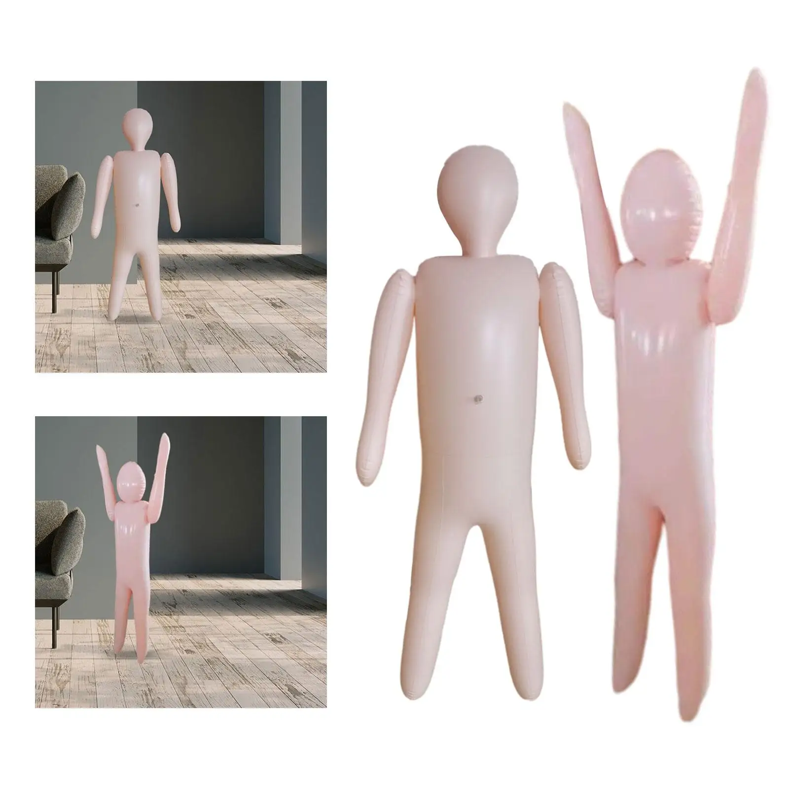 Inflatable Full Body PVC Cosplay 59.84`` Halloween Costume Prop Blow Mannequin for Corridors Doors Patio Indoor Party