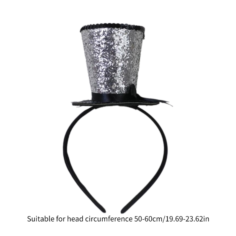 Vintage-Fascinator-Zylinder für Mädchen mit glitzerndem Schleier für Tea-Party-Opernkostüm – Detail 8