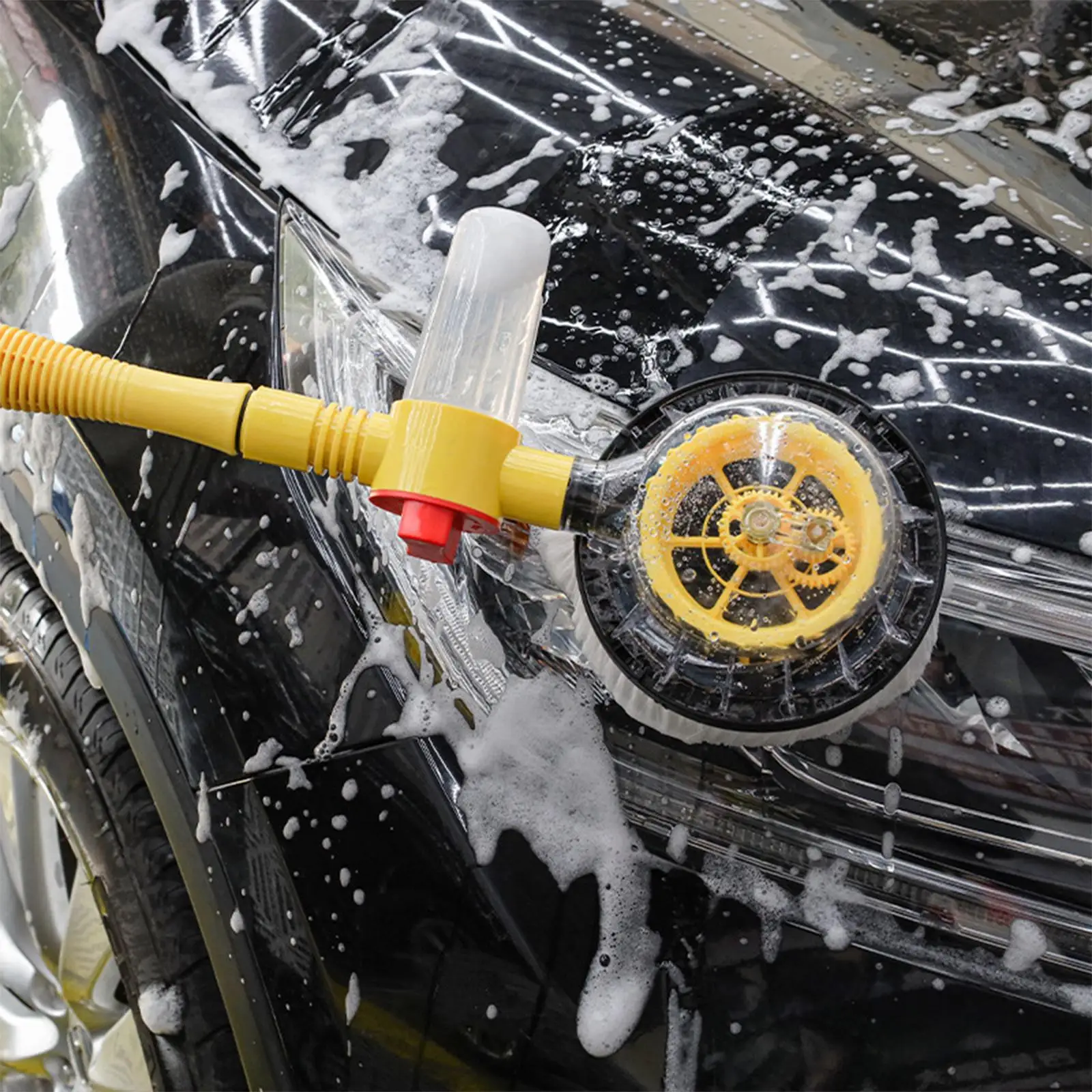 Car Rotary Wash Brush Kit Microfiber 360 Degree Adjustable Scrubber Dip Wash