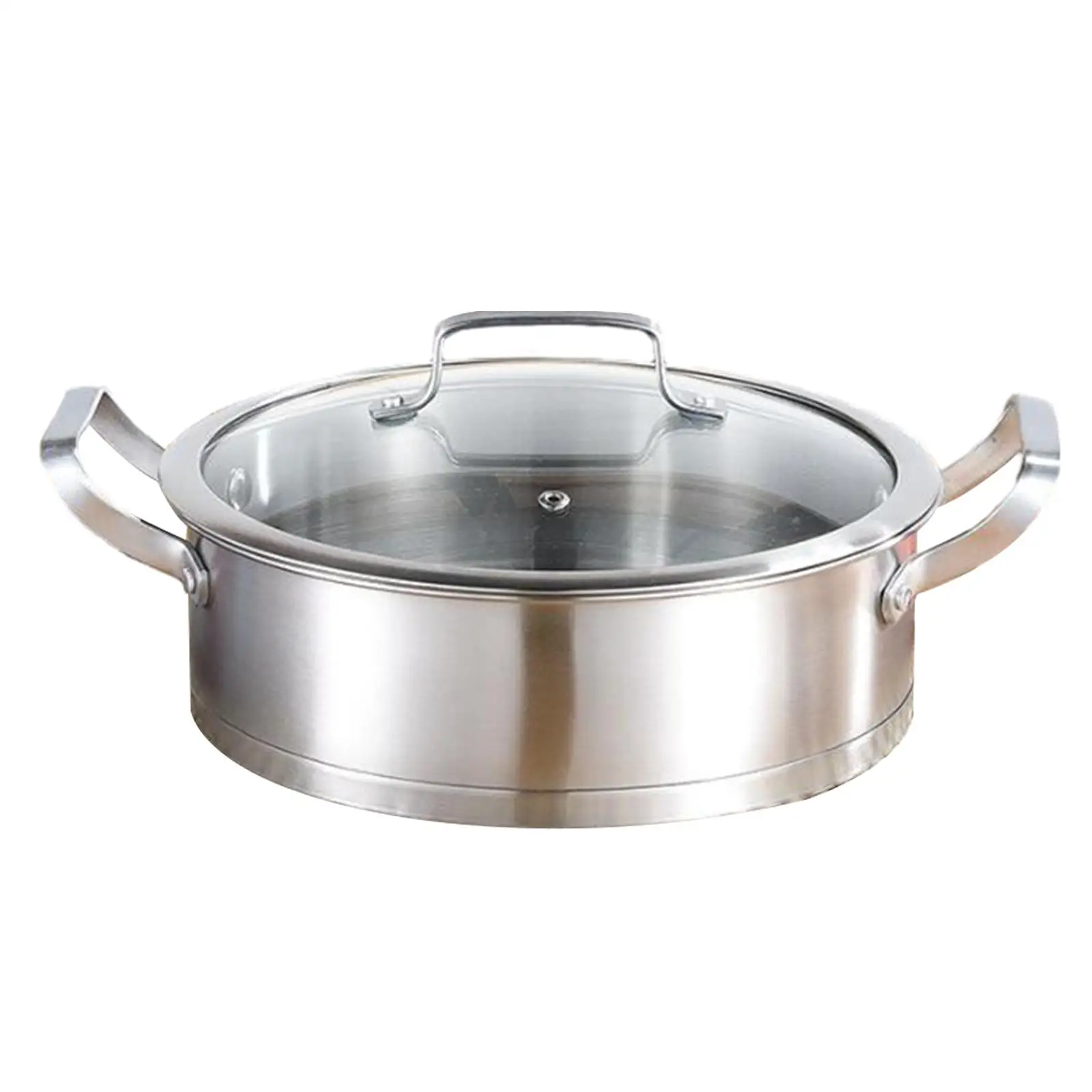Kitchen Utensils Portable Frying Pan Stockpot with Lid Soup Pot Cooking Pot for Cafe Restaurant Kitchen Countertop Home Bar