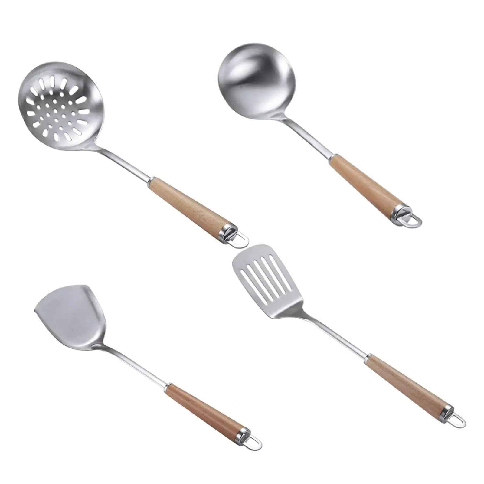 Stainless Steel Cooking Utensils Kitchen Gadgets Multifunctional Cookware Easy to Clean for Home Restaurant Camping Cooking