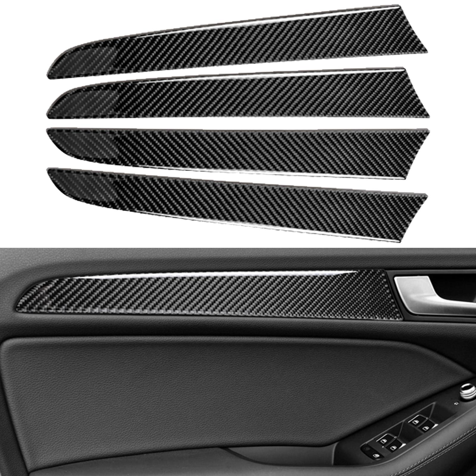 4x Car Interior Door Handle Panel Sticker Accessories Decorative Carbon Fiber Inner Strips for Audi Q5 8R sq5 2010-18