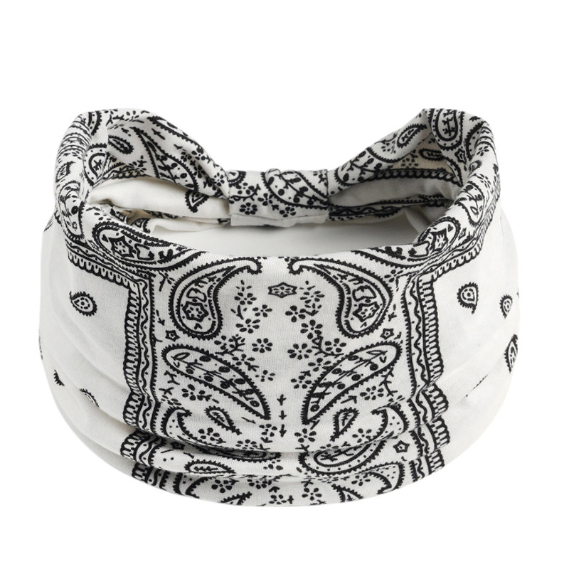 Boho Knoten Turbane Yoga elastische Kopf wickel Frauen Stirnband breite Haar bänder Kopf bedeckung gedruckt Bandanas Mode Haarband Zubehör – Detail 4