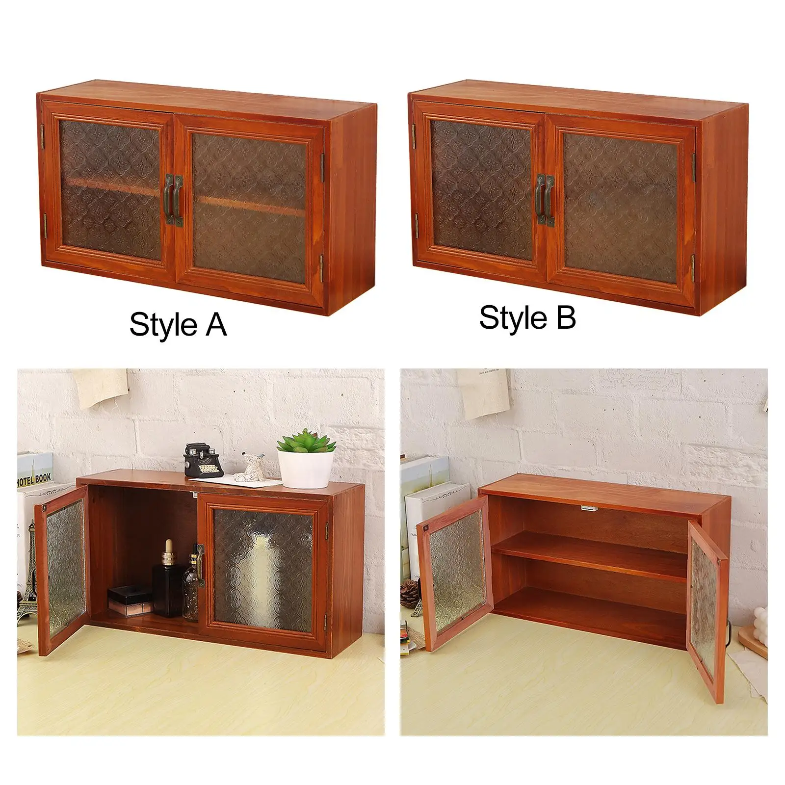 Wood Storage Cabinet Home Store Use Dual Tiers Desktop Display Rack Shelf for Kitchen Cabinets Pantry Sugar Packets Diecast Toys