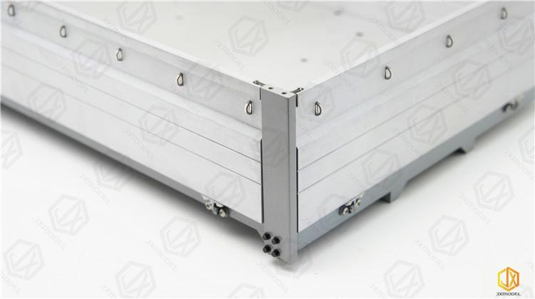 CNC Aluminium Legierung KIT Ausgebrannte Wagen Körper Fracht Box 1/14 Für Tamiya RC Lkw Anhänger Kipper Für Scania MAN F2000 Auto Diy Teile – Detail 5