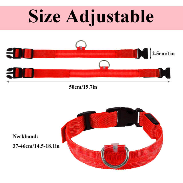 Collar Perro Luminoso Recargable, Collar Luz Perro para Oscuridad 7 Colores  8 Modos de Parpadeo, Ajustable Impermeable Collar LED para Perros Grandes,  Medianos y Pequeños, Rojo-M : : Productos para mascotas