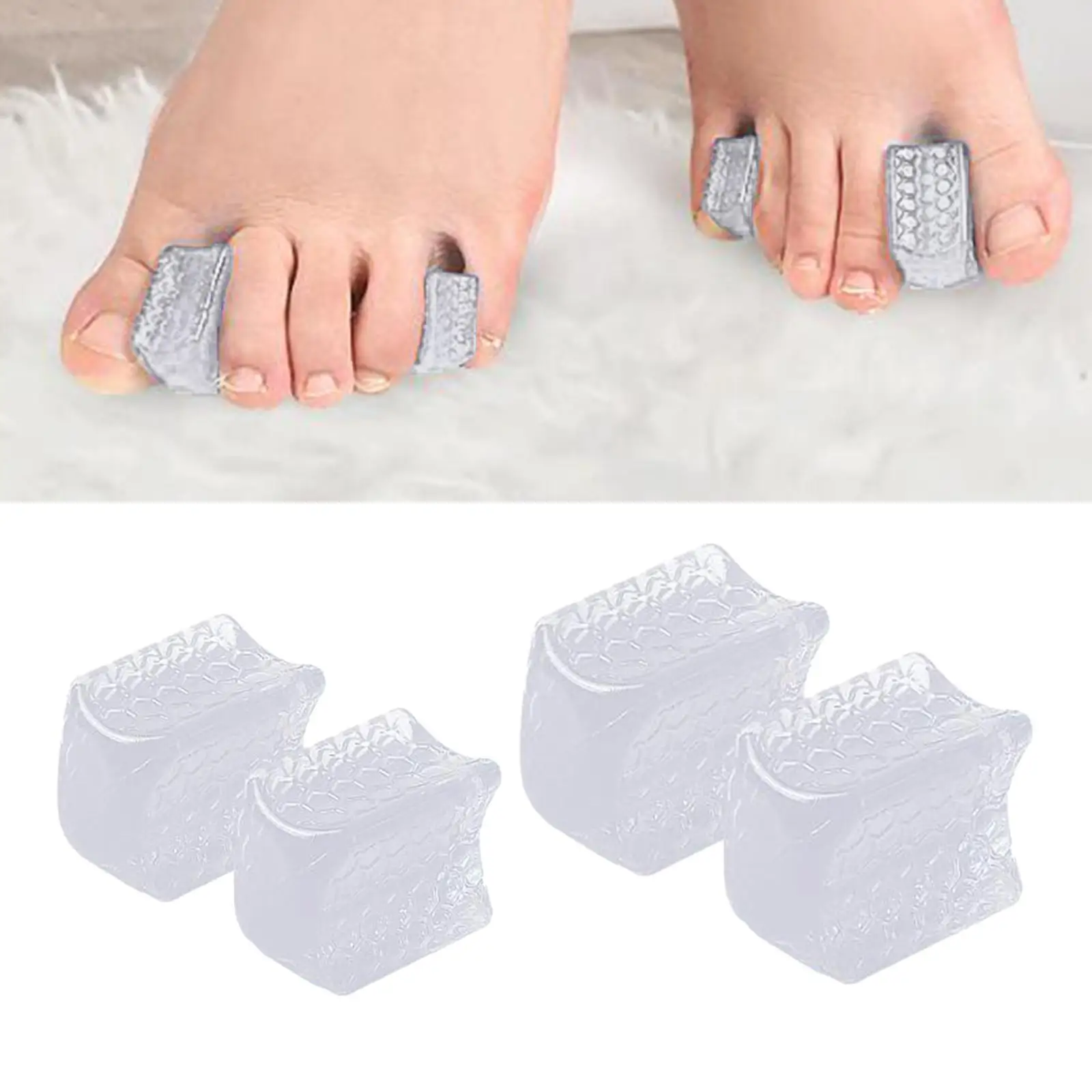 4Pcs Silicone Toe Separators Stretcher Separate Curled Overlapping Toe