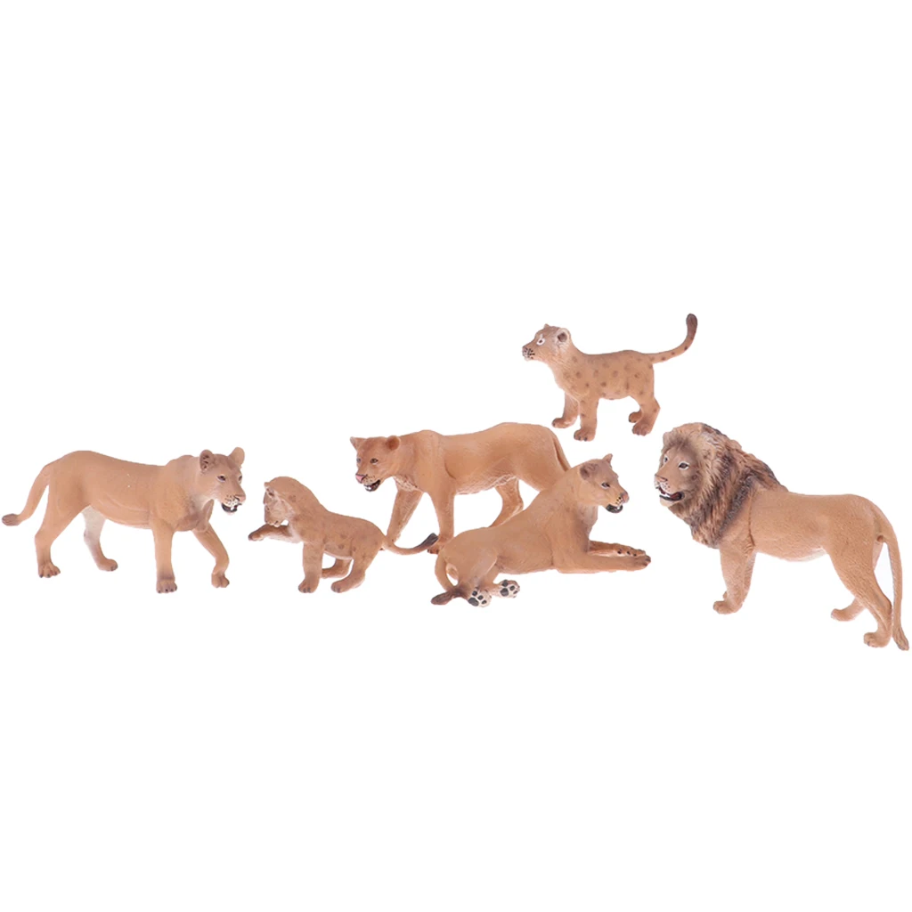 6x Lion Jumbo Animals Figures  Large  Animals Jungle Animals Toys Set with  Eduactional Toys Playset