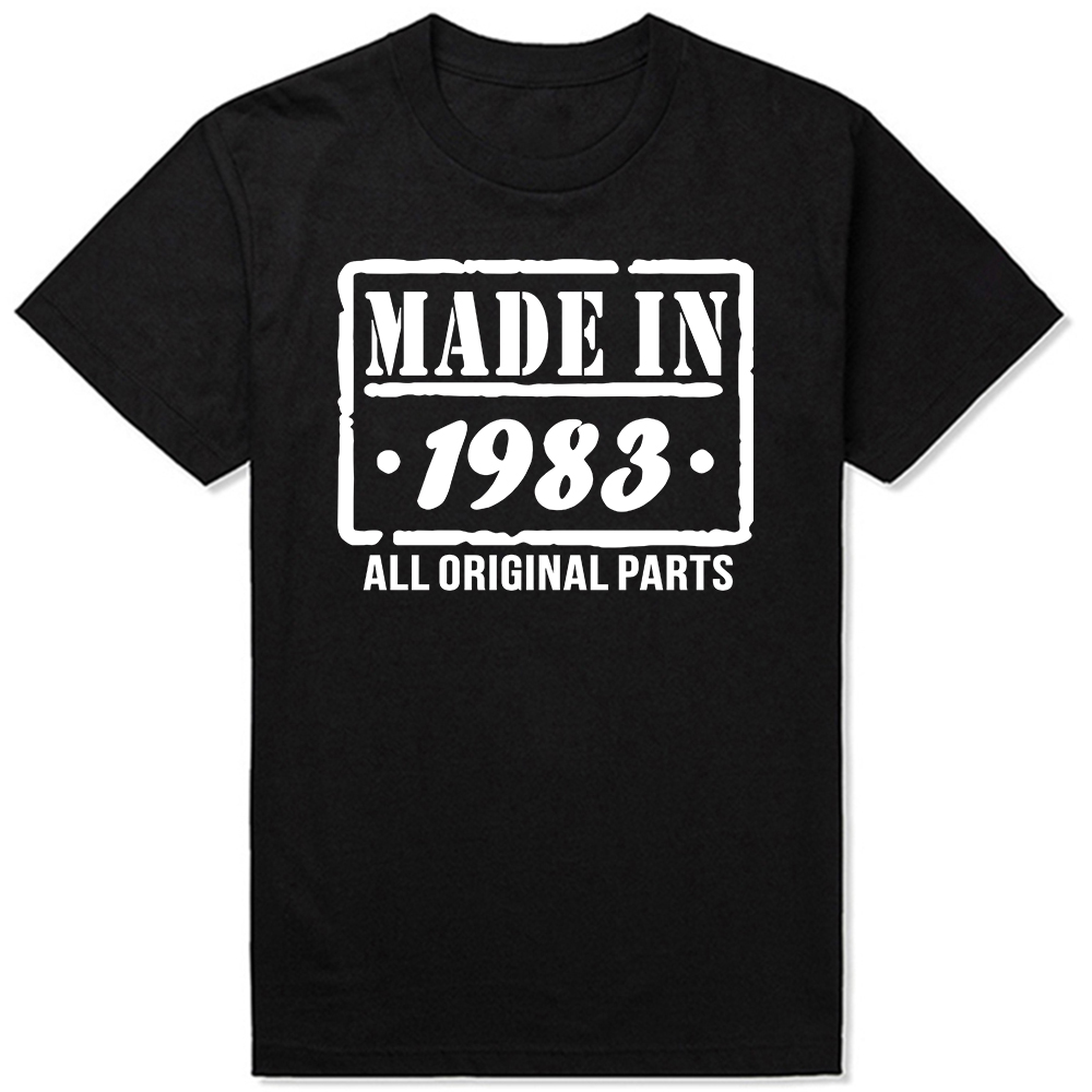 Retro Vintage 1983 T-Shirt Herren O-Ausschnitt Kurzarm 42 Jahre alt Geboren im Jahr 1983 Shirt 42. Geburtstag Sommer T-Shirt Baumwolle T-Shirt Top – Detail 2