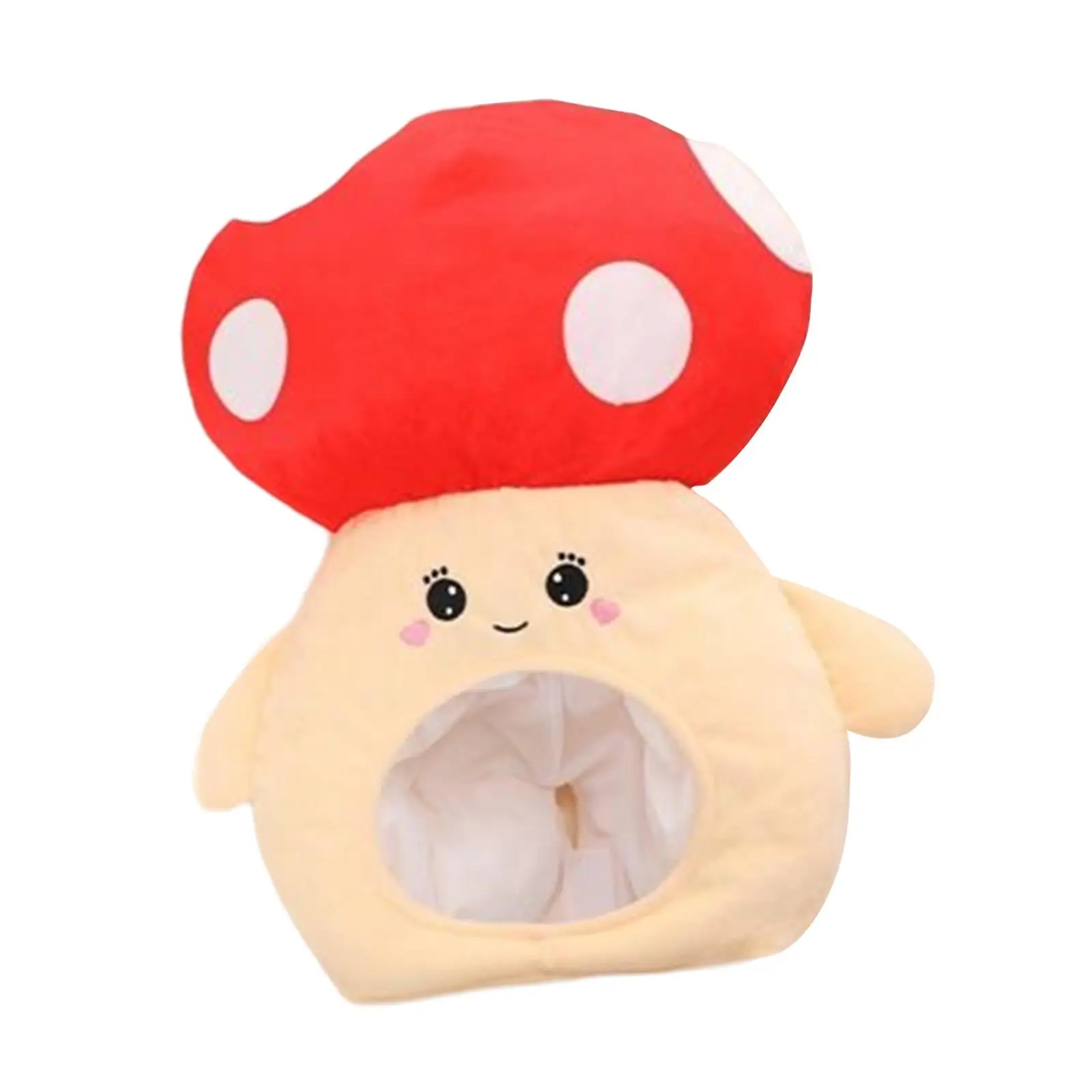 Lovely Plush Mushroom Hat Costume Hats Halloween Stuffed Toy for Carnival Festival Masquerade Stage Performance Dress up Hat