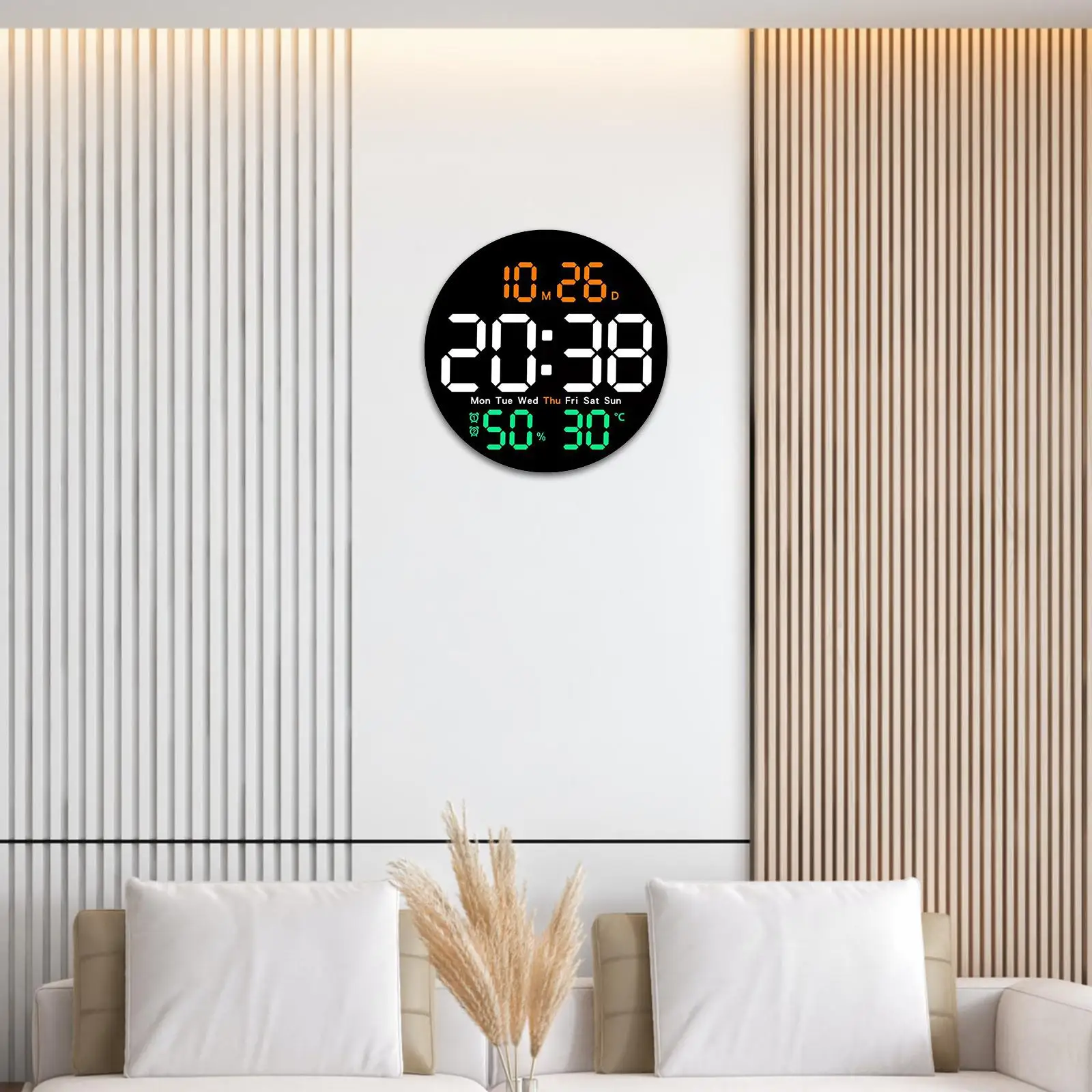 Digital Wall Clock Mute Count up Countdown Timer Clock Multifunctional 12/24H Electronic Clock for Study Room Indoor Decoration