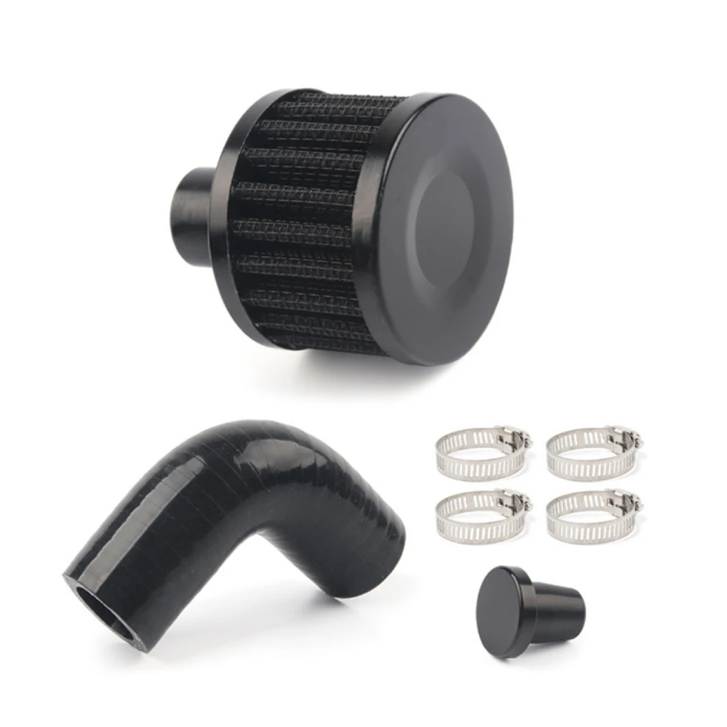 Crank Case Vent Filter Kit Accessories Black Reroute Filter Kit Breathers Filter for 3500 6.7 07.5-17