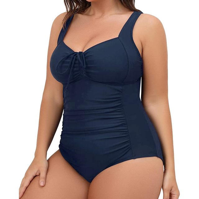 One Piece Women Plus Size Swimsuits Tummy Control Swimwear Bathing