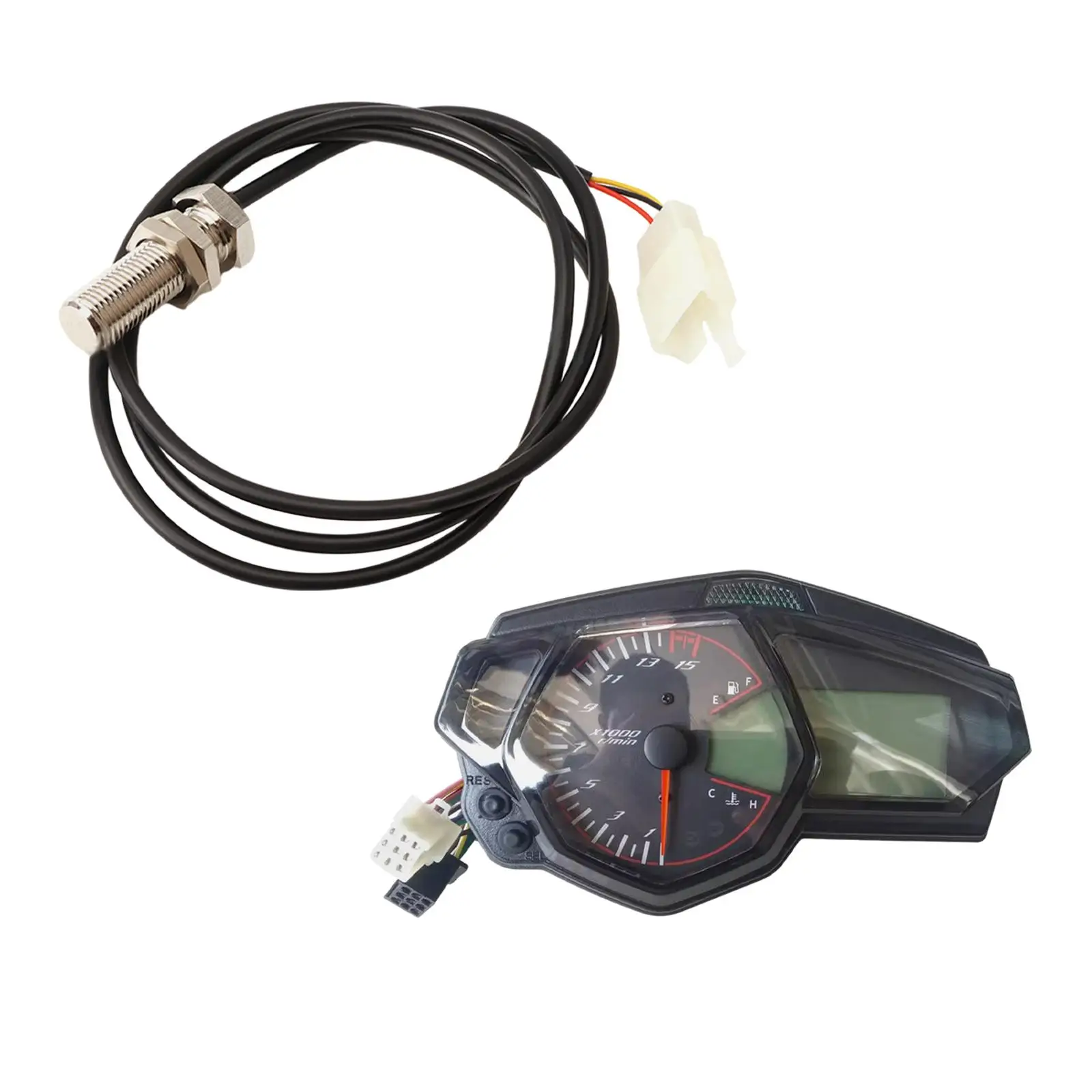 Motorcycle Speedometer Fuel Level Display LCD Digital Gauge Instrument for