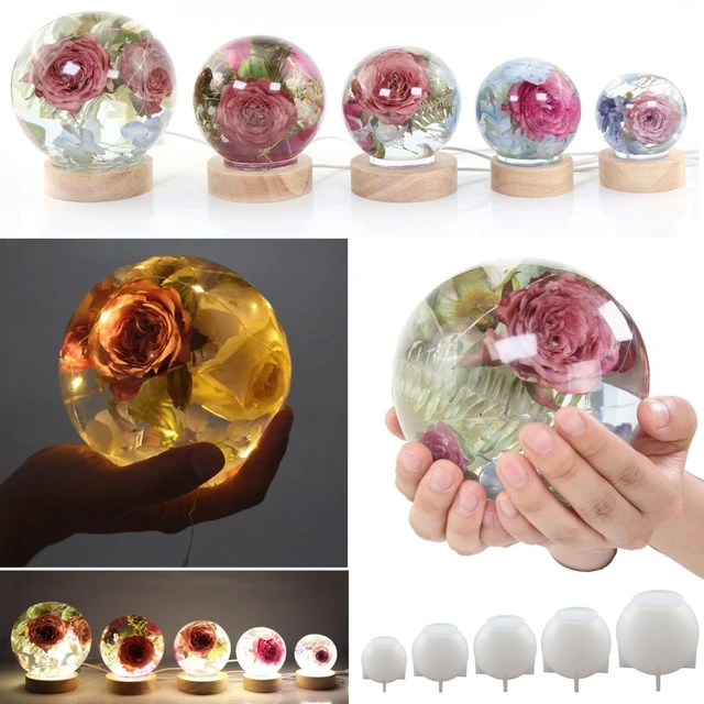 1PC Liquid Epoxy Resin Mold Round Ball Style Mirror Polishing Silicone  Molds Handmade UV Resin Art Ball Mould Making Tool