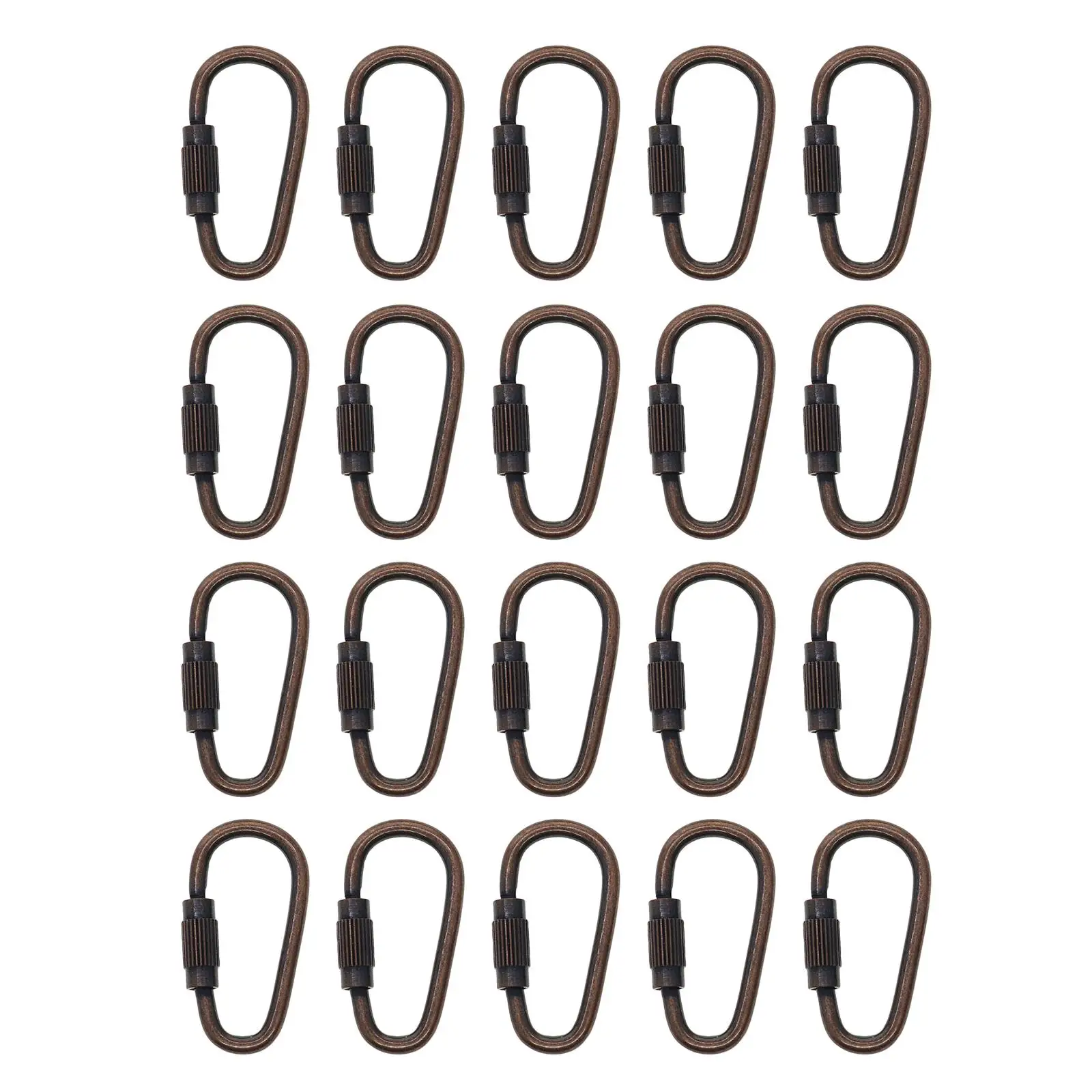 20 Pcs  Chains Carabiner Clasp DIY Keychain Clip Hook