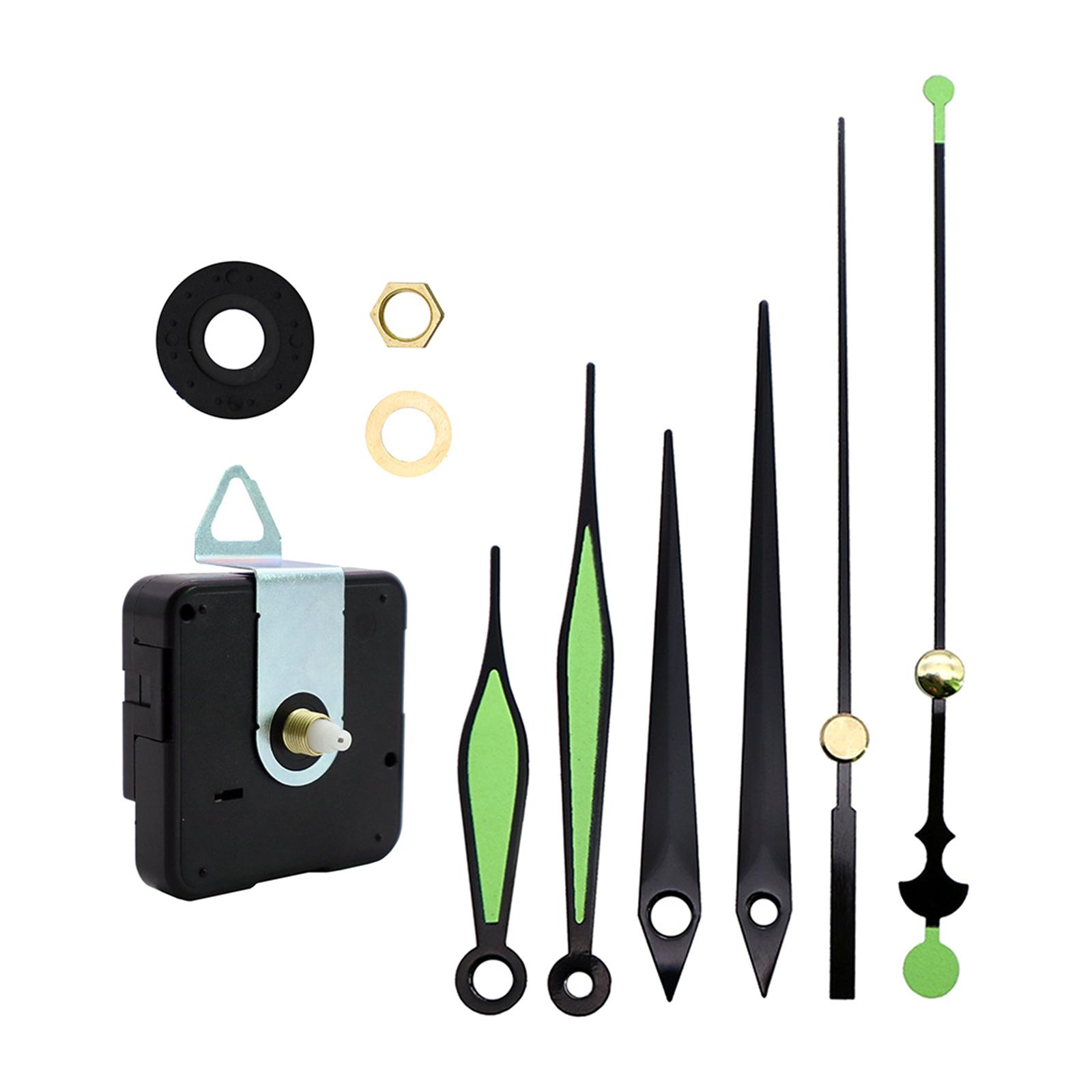 Quartz Clock Movement Mechanism Mute Replace Parts Long Shaft with Needles