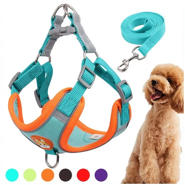 New Pet Harness and Leash Set Training Walking Leads for Small Cats Dogs Harness Collar Adjustable Leashes Set