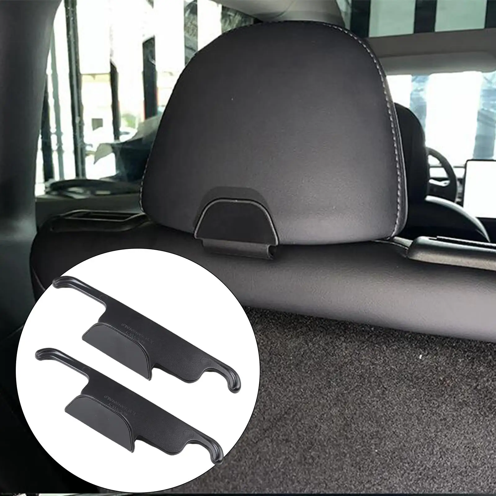 2x Car Seat Hook Hanger Seat Headrest Bag Holder Fit for Tesla Model 3 Y Parts Replacement