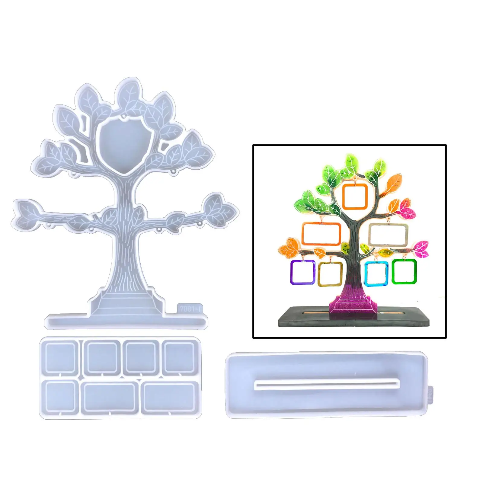 Photo Frame Resin Mold Tree Shape Picture Frame Silicone Epoxy Molds Photos
