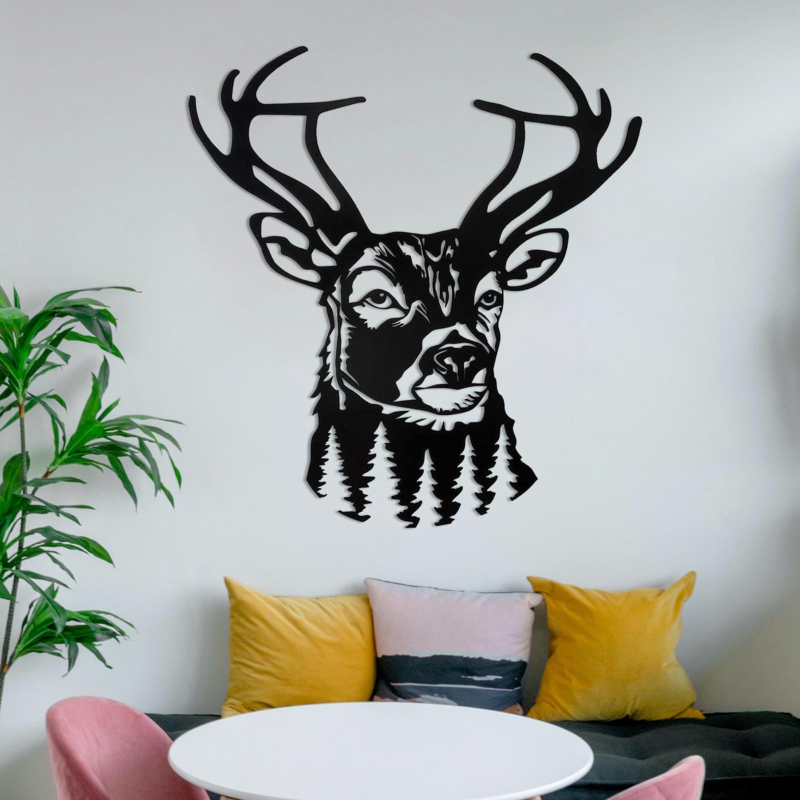 Country Deer Stag Head Statue Wall Mount Handmade for Bar Display Decorative