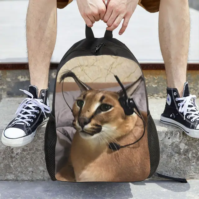 Custom Floppa Cute Meme Backpacks Women Men Fashion Bookbag for
