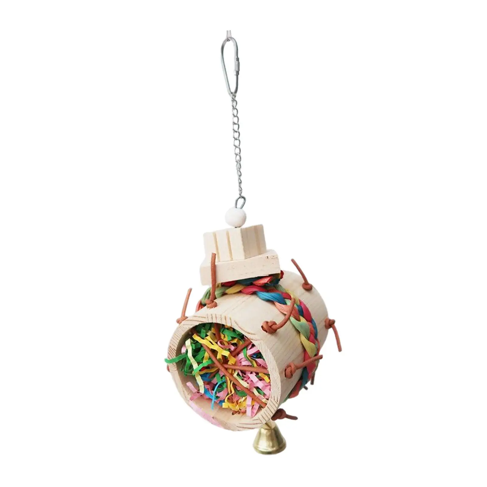 Pet Parrot Chewing Toys Bird Nest Hanging Toys Wood for Finch Cockatiel