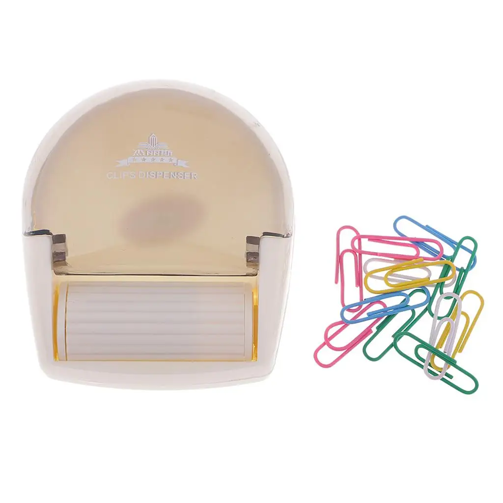  Paper Clip Dispenser Plastic Paperclips Holder 70 - 80 Clips Capacity, 12 Pieces Colored  Paper Clips Bookmarks
