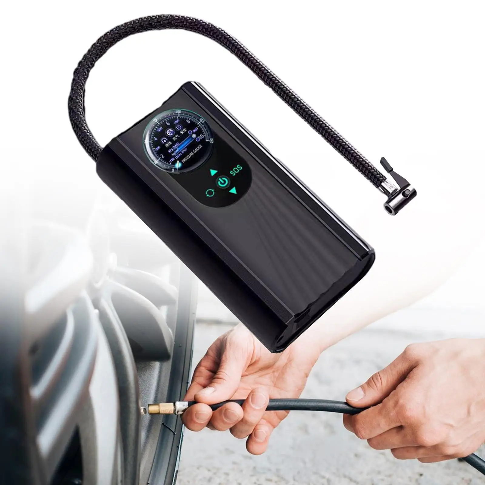 Cordless Tire Inflator Auto Accessories Mini Pump LCD Digital Display Mini Air