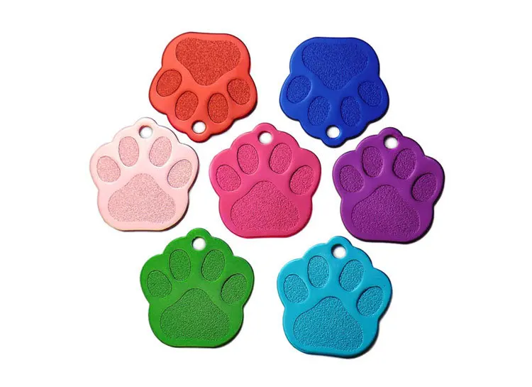 Wholesale 100Pcs Custom Dog Tags Personalized 3D Pet Dog Collar Accessories  Engraved Cat Puppy ID Tag Paw Name tag Pendant plate - AVP Blanks