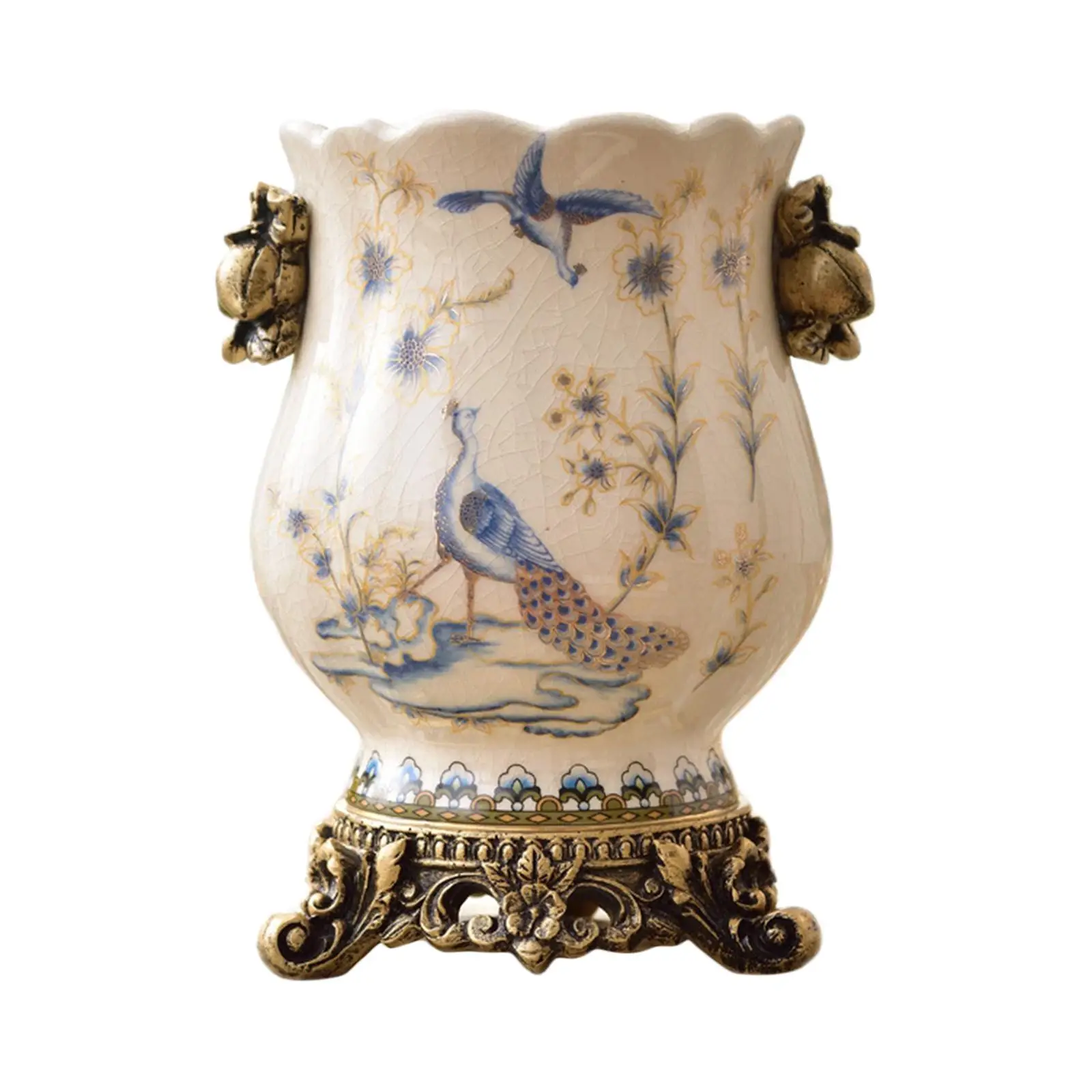 Vintage Ceramic Vase Wedding Gifts Art Crafts Photo Prop Elegant Flowerpot Handicraft for Bedroom Indoor Party Tabletop Decor