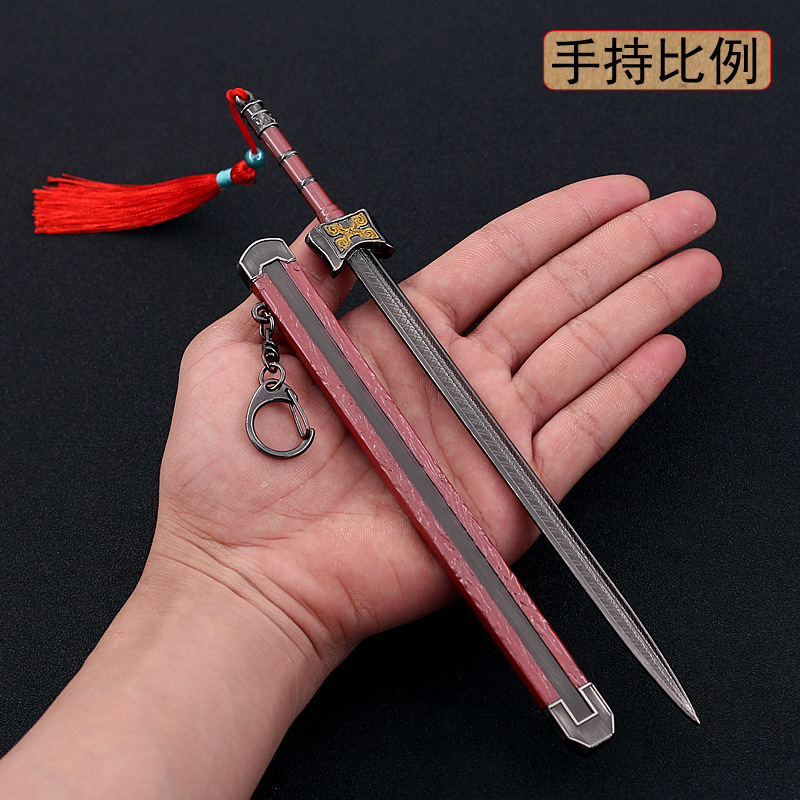 22cm Alte Bronze Schwert Chinesischen Stil Voller Metall Ummantelte Waffen Modell 1/6 Retro Replik Miniaturen Ausrüstung Ornament Handwerk – Detail 3