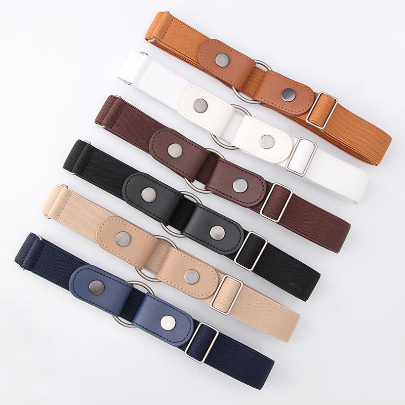 Women's Adjustable Elastic Stretch Belt Comfortable Invisible Waist Belt for Jeans Pants Dress Square Easy Buckles Waist Belt