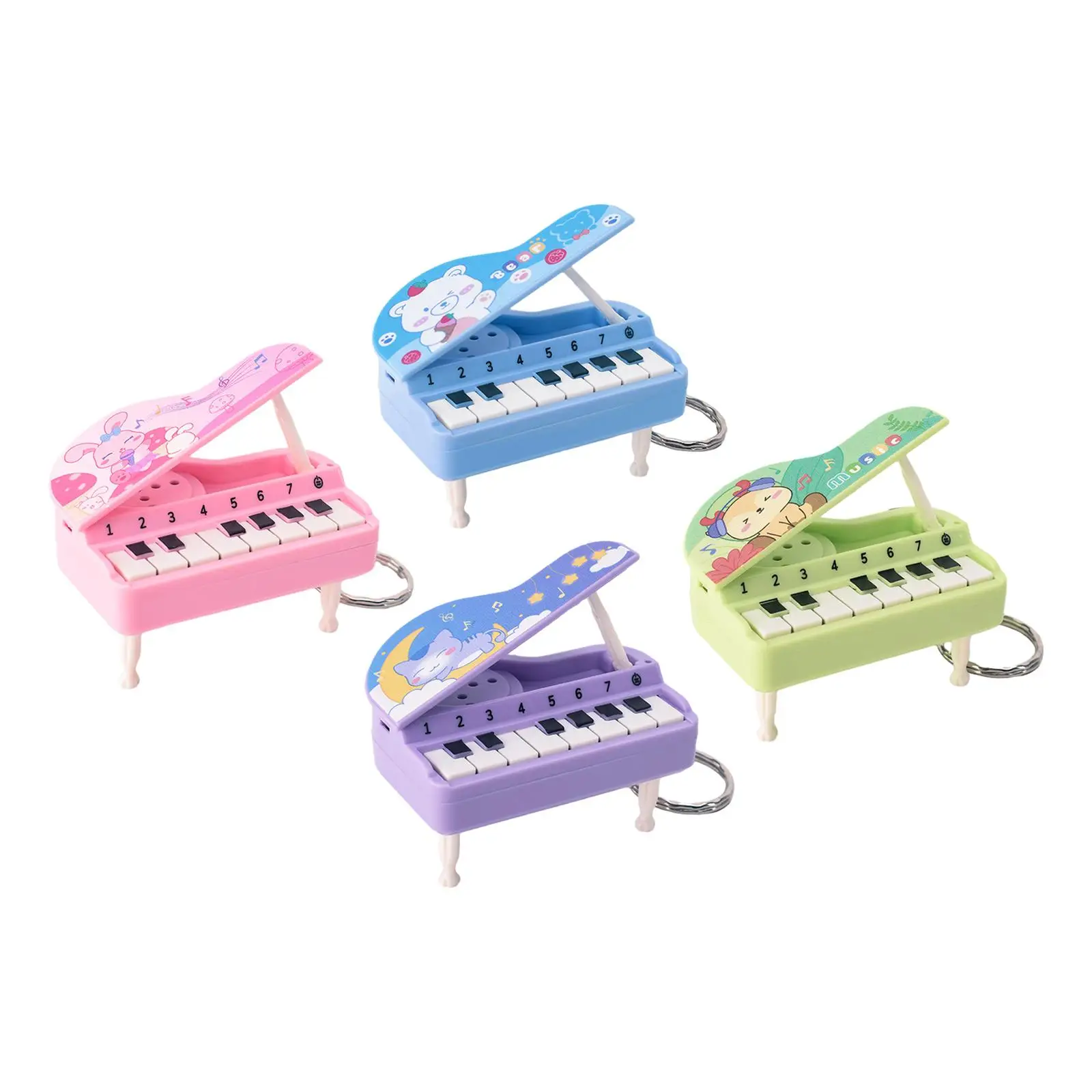 Handheld Music Piano Toy Cute Keychain Developmental Educational Funny Toy Playable Piano Keychain for Children Boys Girls Gifts