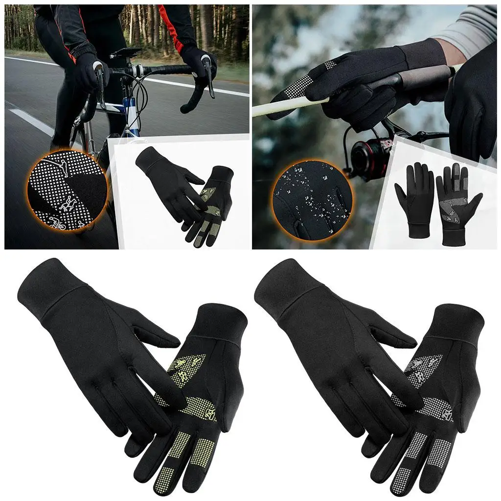 Winter Warm Gloves Touchscreen Anti-Slip Thermal Gloves Liners for Running Hiking Fishing Motorcycle Cold Weather Women Men