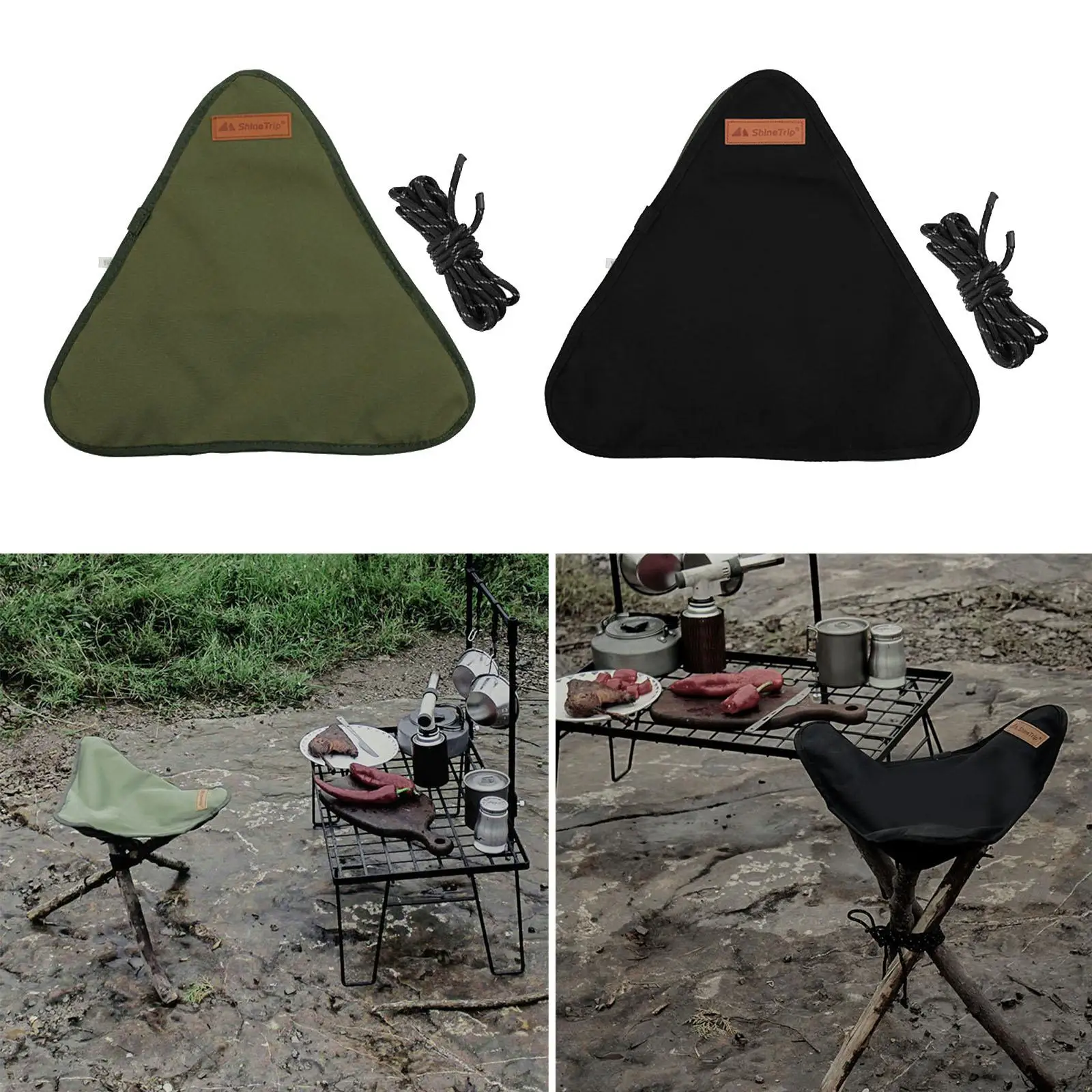 Triangle Stool Cloth Outdoor Tools Oxford Cloth Slacker for Camping Picnic