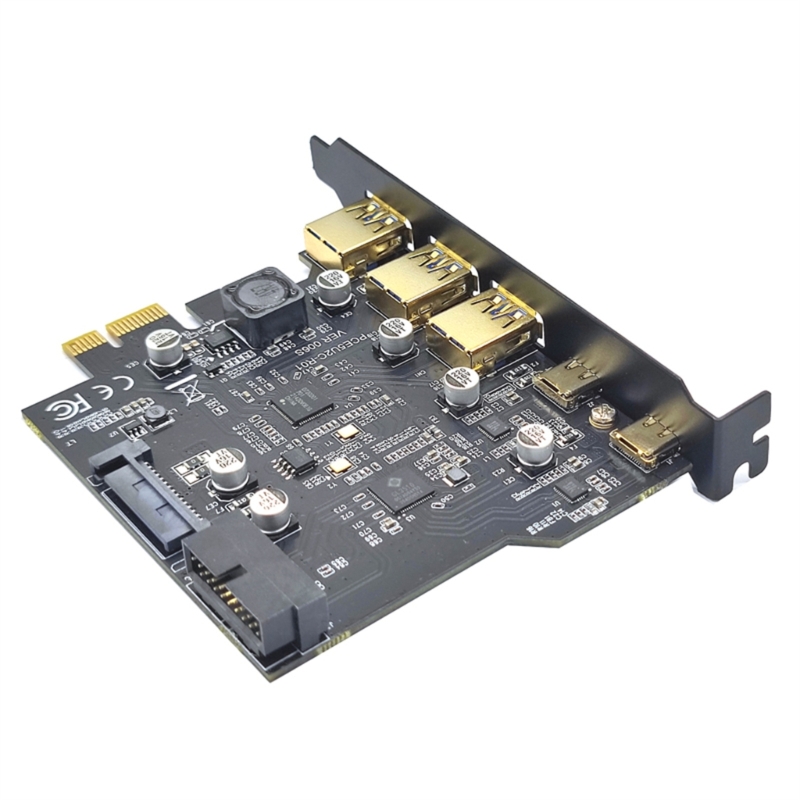 Description Picture 5 of item2025 New Type C USB 3.2 Gen2 PCIE Card Hub USB 3.0 PCI Express Board PCI-E PCI E USB 3 Adapter Multiplier USB3 3.1 Controller