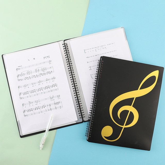 thumbnail image 2 of Sheet Music Folder With 20 Sleeves - 40 Page Capacity Spiral Binder For 8.5x11 Music Sheets 2 of 12