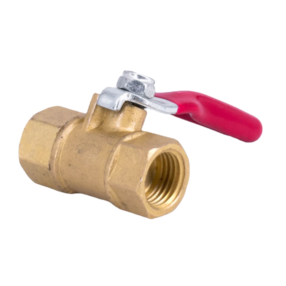 1/4 "NPT Weiblich Männlich Mini Messing Abgeschaltet Ball Ventil Tap Wasser Gas Kraftstoff für Luft Kompressor Hause garten Witth Rot Griff – Detail 2