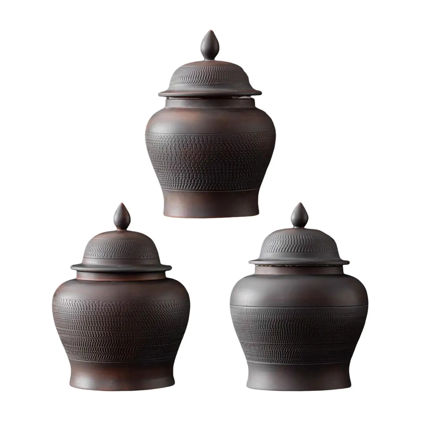 Clay Ginger Jar Decorative Vase Storage Jar Can Tea Canister Caddy