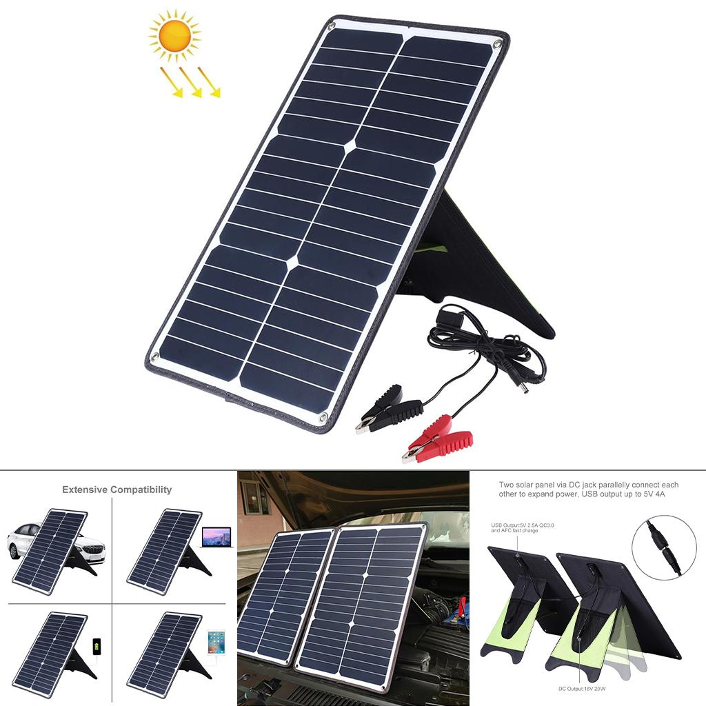 USB Solar Panel Charger, Power Generator Battery Backup for Camping Travel