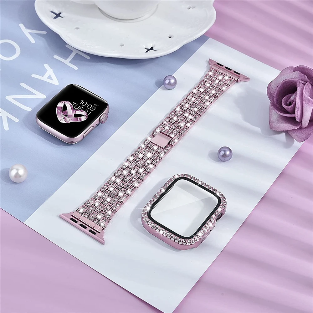Luxury Diamond Women's Bracelet & Case for Apple Watch