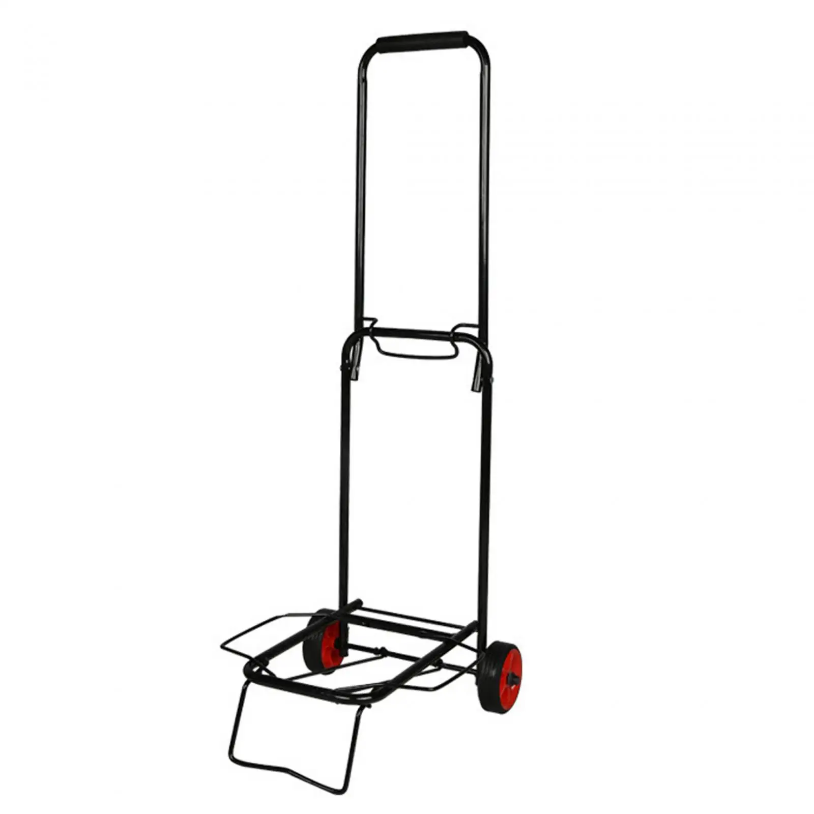 Folding Hand Truck Adjustable with 2 Wheels Metal Lightweight Foldable Hand Truck Hand Cart Utility Luggage Trolley for Office