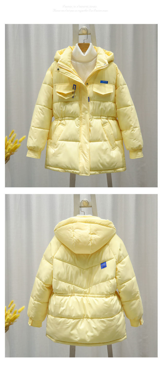 2026 New Women Down Cotton Coat Winter Jacket Female Mid Length Version Loose Outwear Thick Warm Parkas Hooded Outcoat